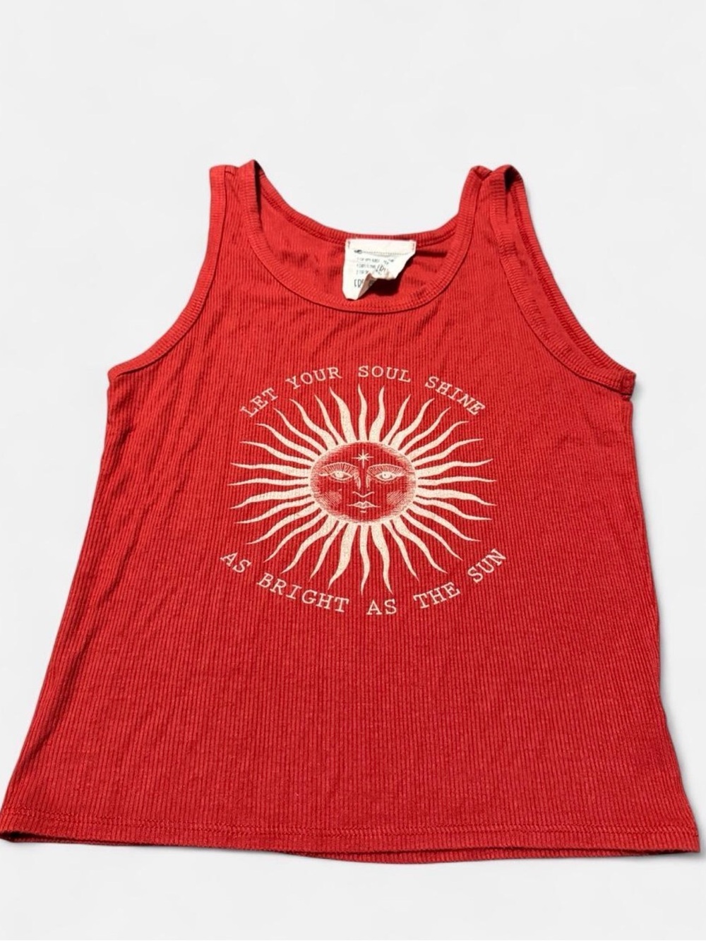 French Pastry Cropped Tank Top Sun Boho Spiritual Festival Tee XS Yoga Beach Tee